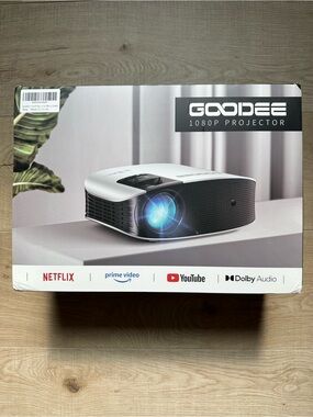 White and Black 1080P Projector - High-Definition Home Theater